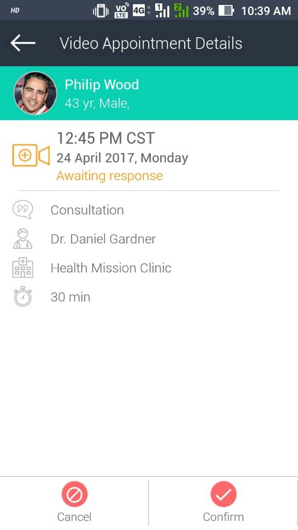 Confirm video appointments on the mobile