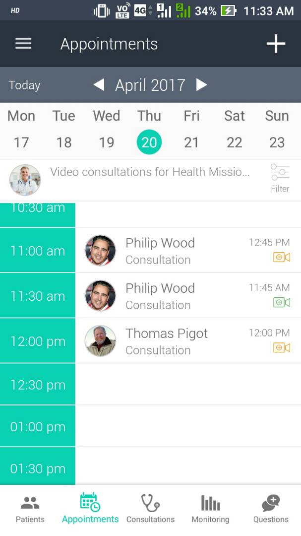 Video Appointment Calendar