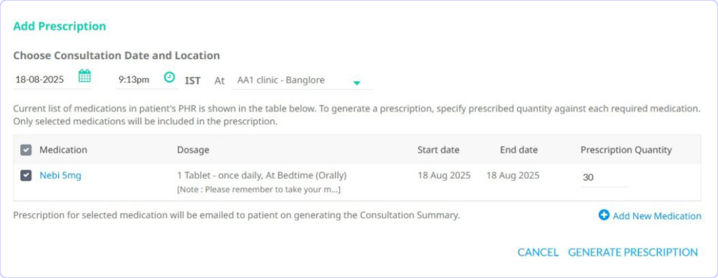 Standalone Prescription